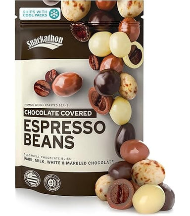 Snackathon Chocolate Covered Espresso Beans, 4 Chocolate Blend, 1 Pound Snackathon Single 