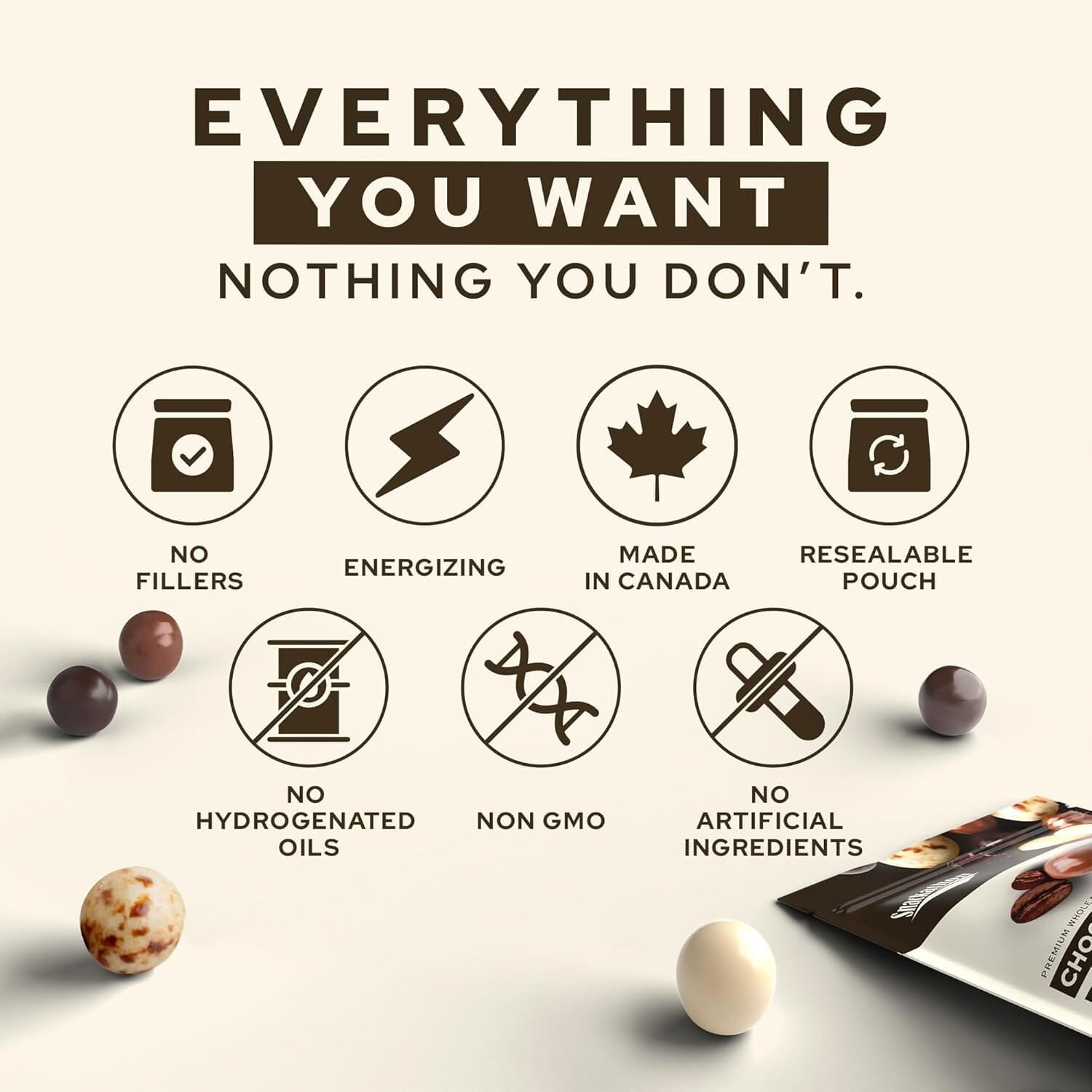 Snackathon Chocolate Covered Espresso Beans, Trio Blend (Dark, Milk & White), Bag Candy & Snacks Snackathon 