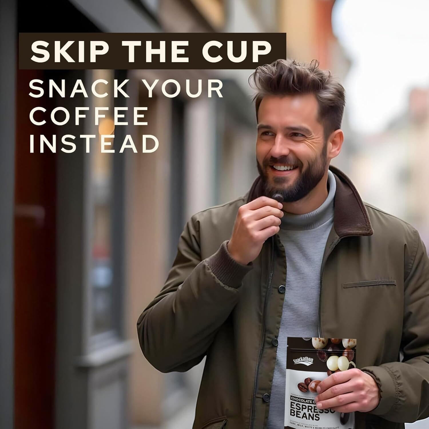 Snackathon Chocolate Covered Espresso Beans, Trio Blend (Dark, Milk & White), Bag Candy & Snacks Snackathon 