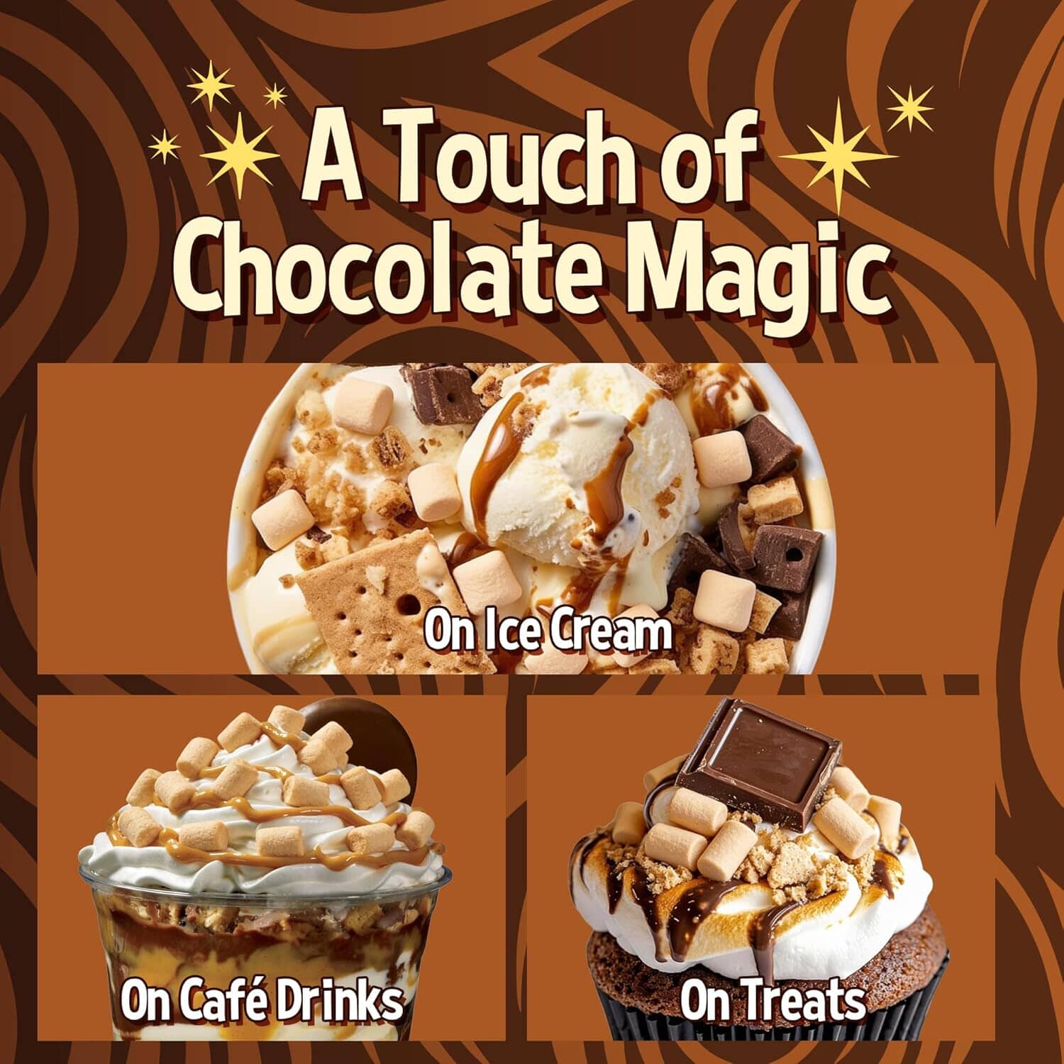 Snackathon Chocolate Mini Dehydrated Marshmallows – 8 oz Resealable Bag (Crunchy Topping for Hot Chocolate, Baking & Desserts) Snackathon 