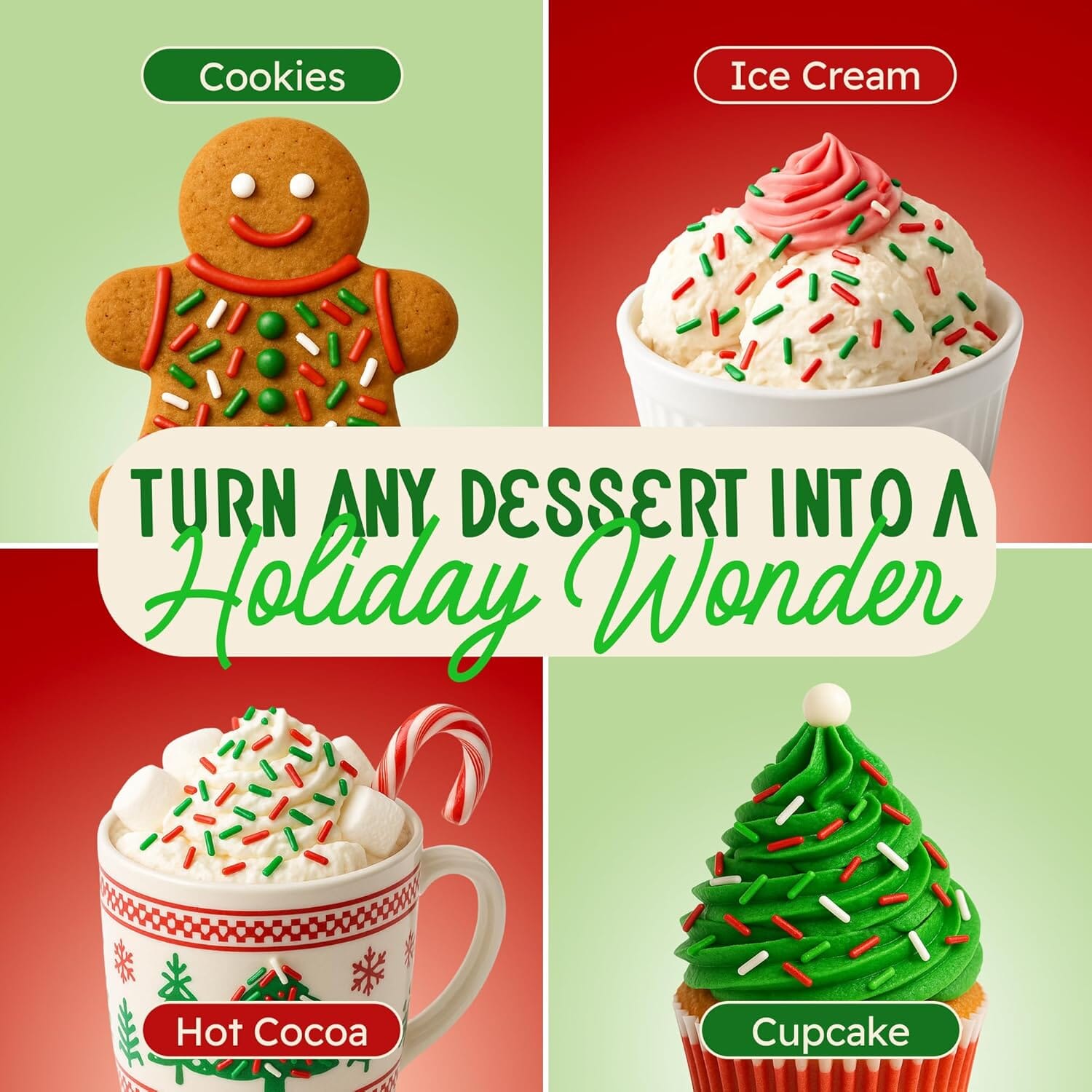 Snackathon Christmas Sprinkles – Holiday Jimmies, 2.2 lb Snackathon 