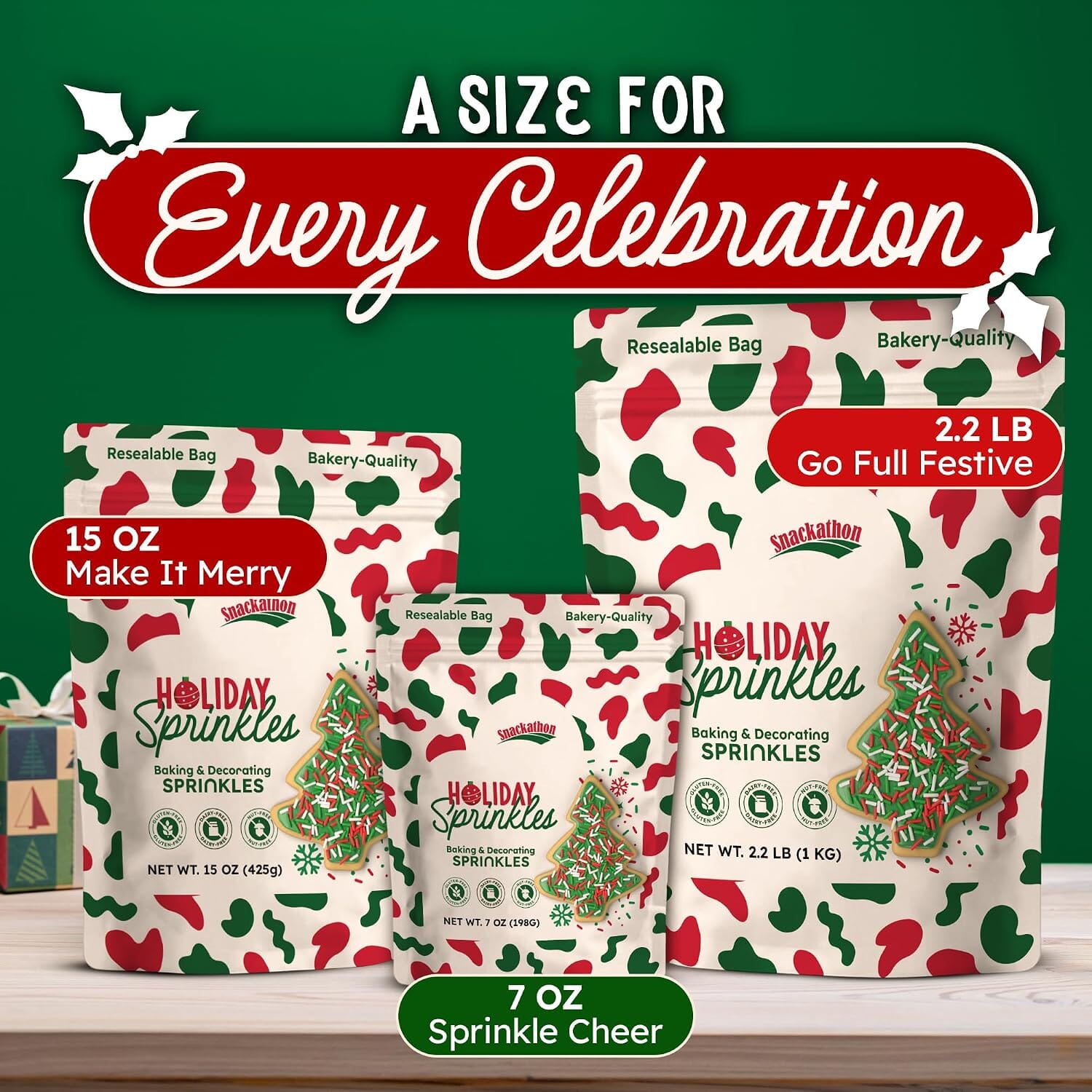 Snackathon Christmas Sprinkles, Holiday Jimmies Snackathon 