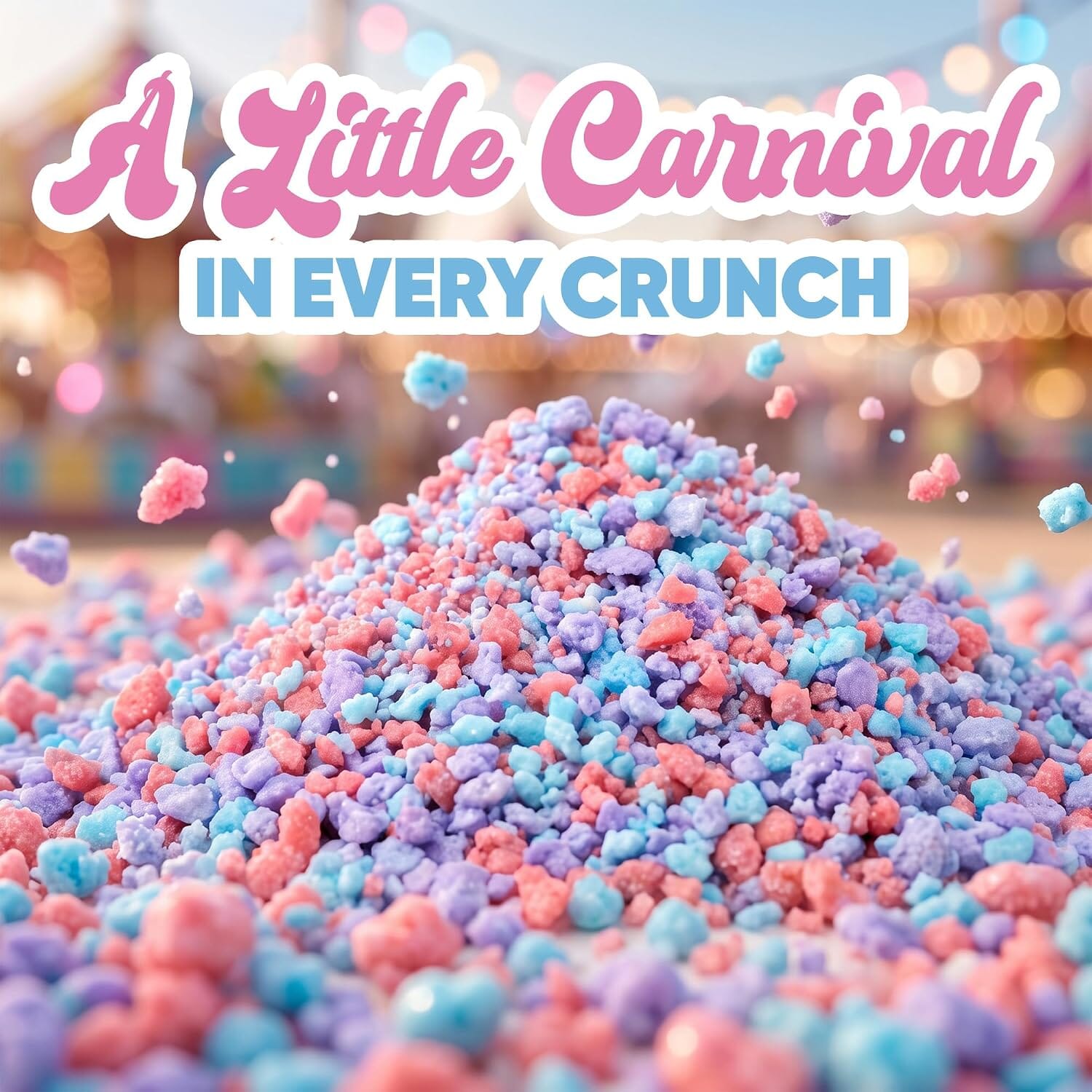 Snackathon Cotton Candy Crunch, 5 oz, Ice Cream Dessert Topping Sprinkles, Crunchy Cotton Candy Flavored Sprinkles, Colorful Crumble Bits for Ice Cream, Frozen Yogurt, Desserts & Cupcakes, Made in USA Snackathon 