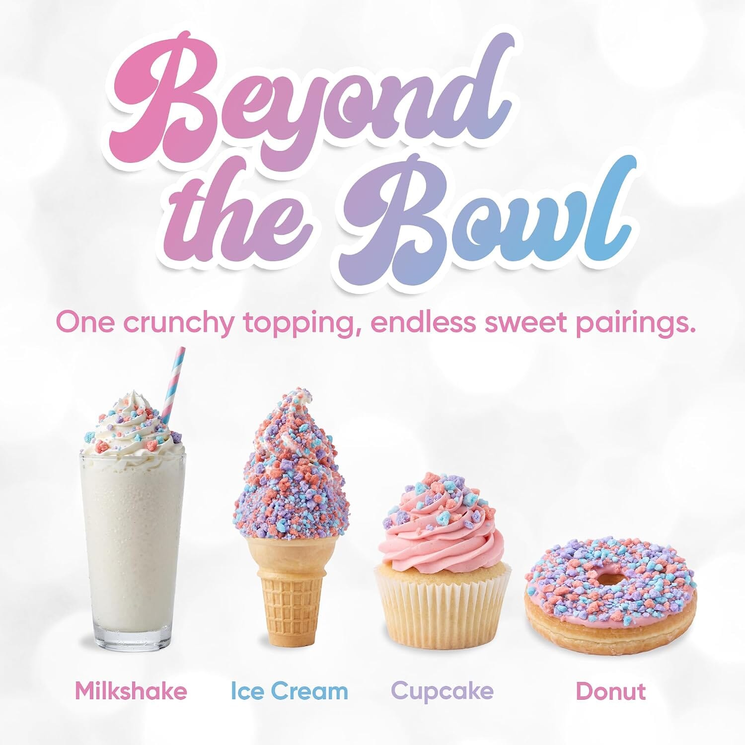 Snackathon Cotton Candy Crunch, 5 oz, Ice Cream Dessert Topping Sprinkles, Crunchy Cotton Candy Flavored Sprinkles, Colorful Crumble Bits for Ice Cream, Frozen Yogurt, Desserts & Cupcakes, Made in USA Snackathon 