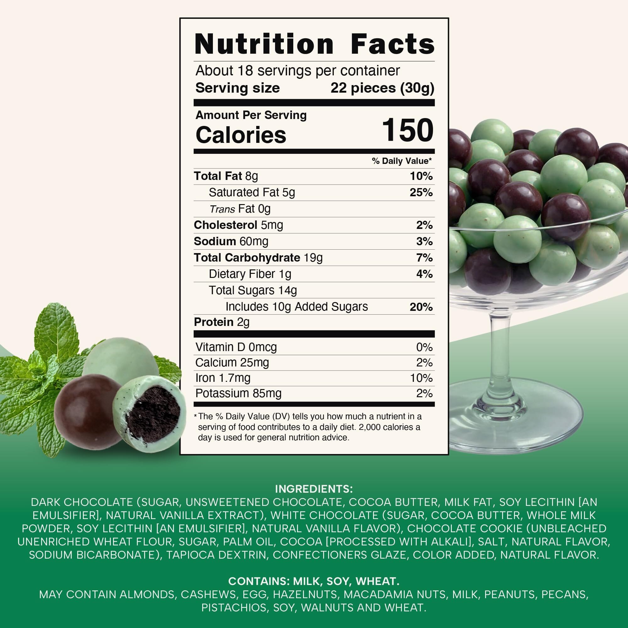 Snackathon Crisp Choco Mint Cookie Bites, Mint White and Dark Chocolate Covered Cookie Bite Snackathon Foods 