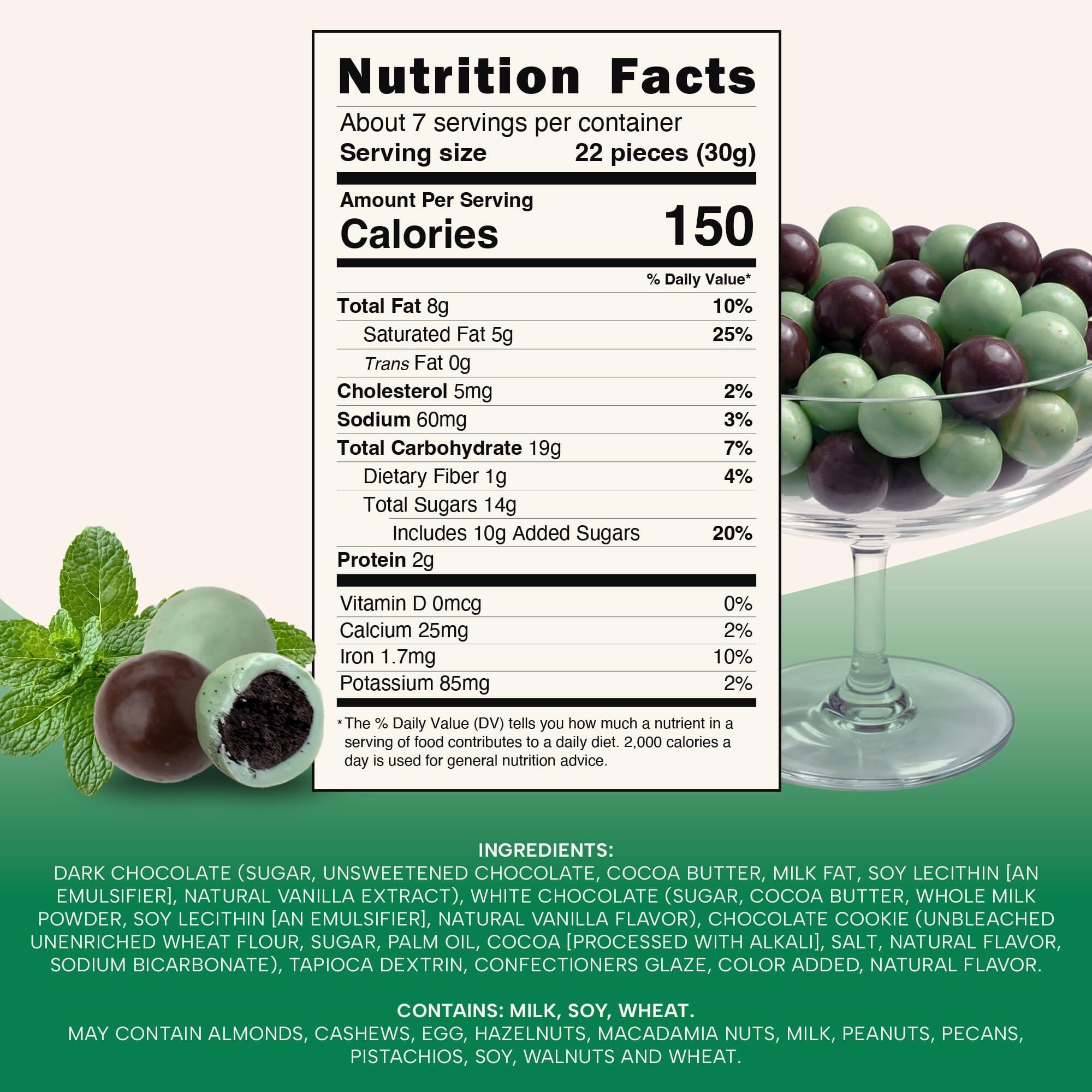 Snackathon Crisp Choco Mint Cookie Bites, Mint White and Dark Chocolate Covered Cookie Bite Snackathon Foods 