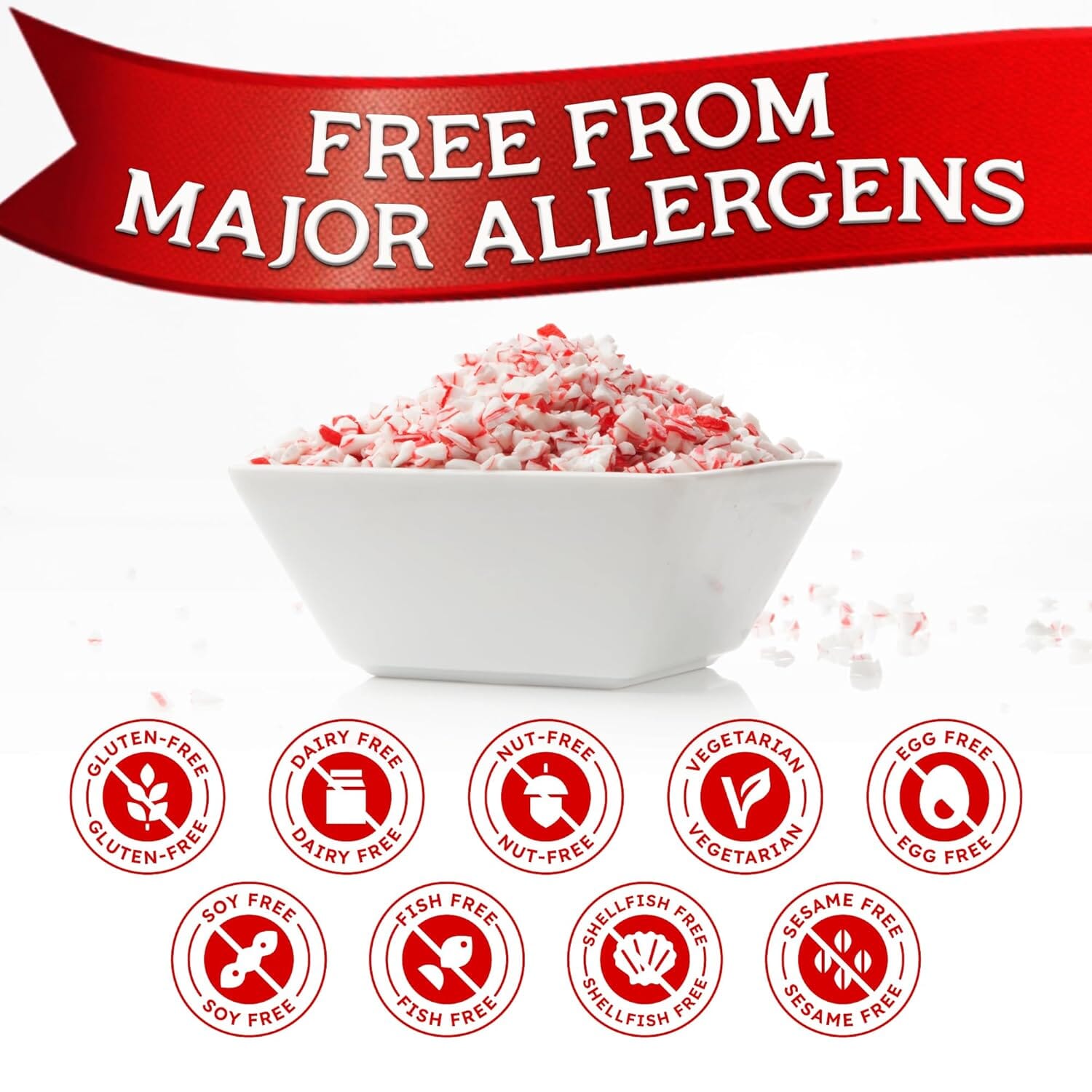 Snackathon Crushed Peppermint Candy Pieces, Natural Red & White Mint Bits, 19 Ounce Snackathon 