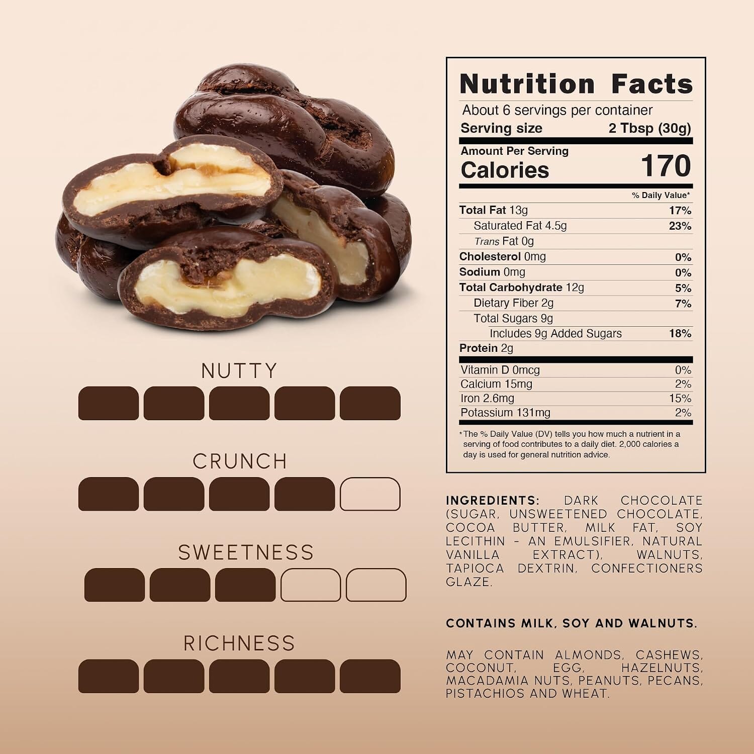Snackathon Dark Chocolate Covered Walnuts Snackathon 