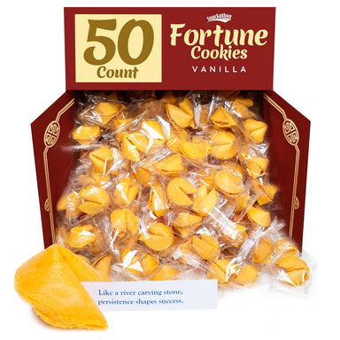 Snackathon Fortune Cookies, Individually Wrapped, Bulk Pack, Premium USA Made Snackathon Vanilla 50 Count 