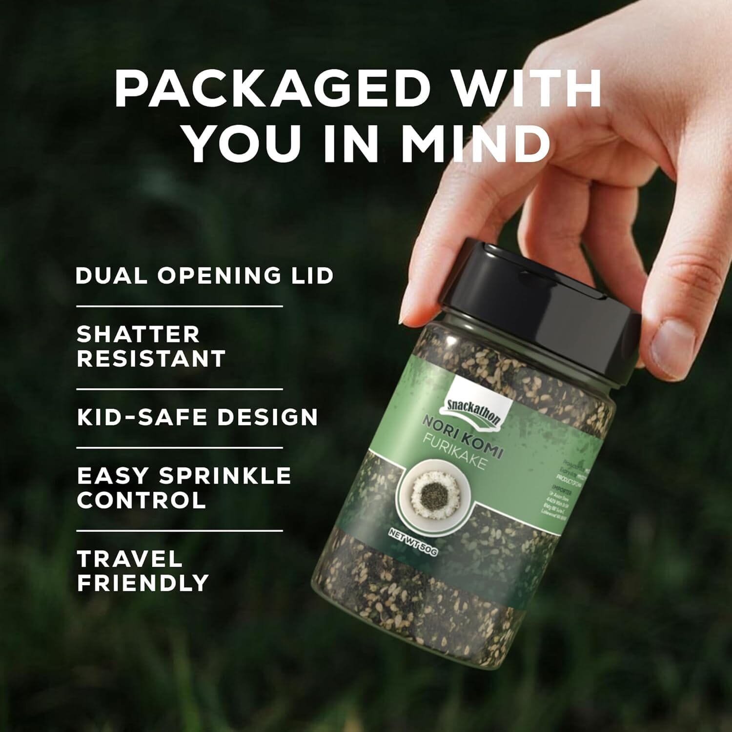 Snackathon Furikake Rice Seasoning Bundle – 3 Flavors (Nori Komi, Katsuo Fumi, Kimchi) | Japanese Seasoning Set, 1.76 oz Jars (Pack of 3) Snackathon Foods 