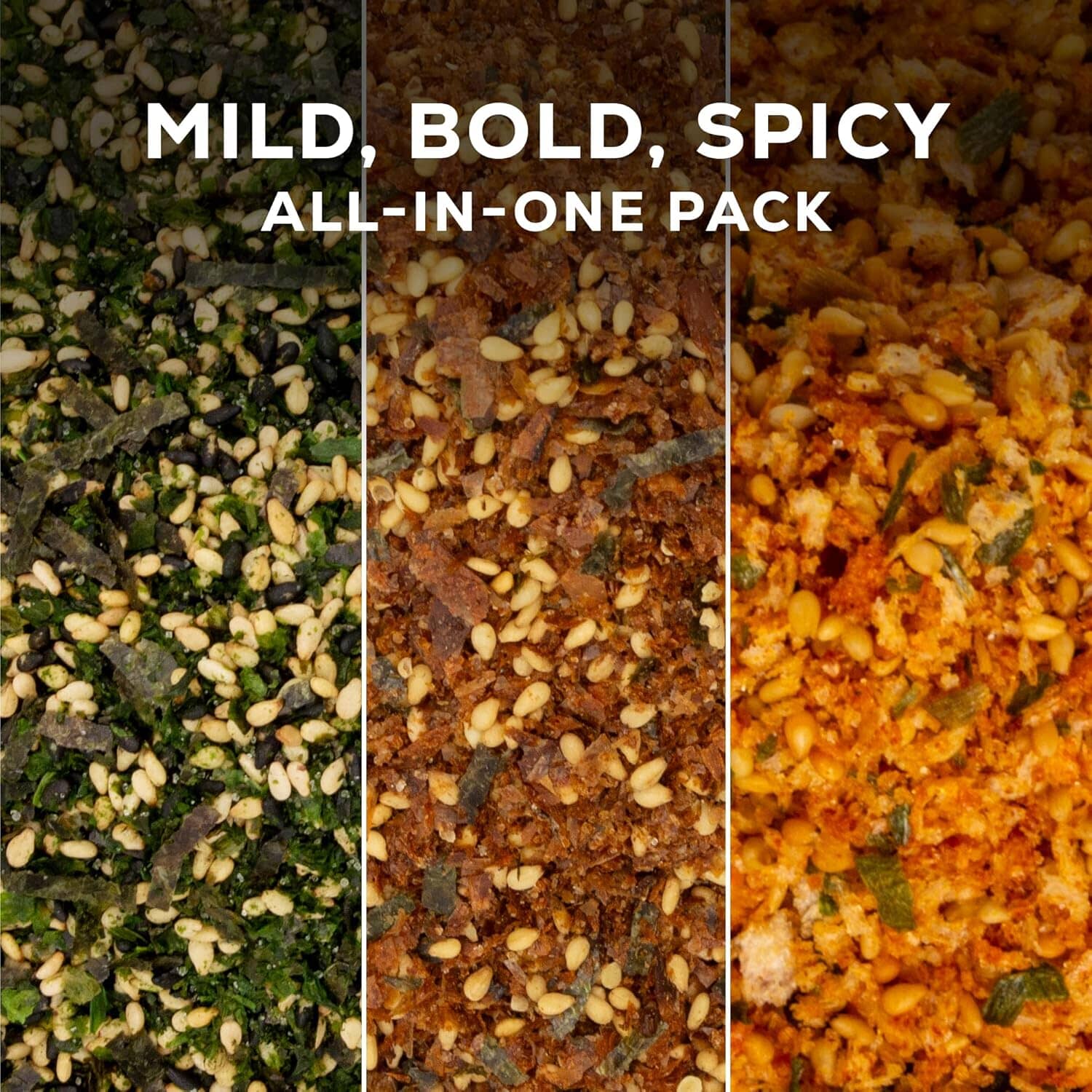 Snackathon Furikake Rice Seasoning Bundle – 3 Flavors (Nori Komi, Katsuo Fumi, Kimchi) | Japanese Seasoning Set, 1.76 oz Jars (Pack of 3) Snackathon Foods 