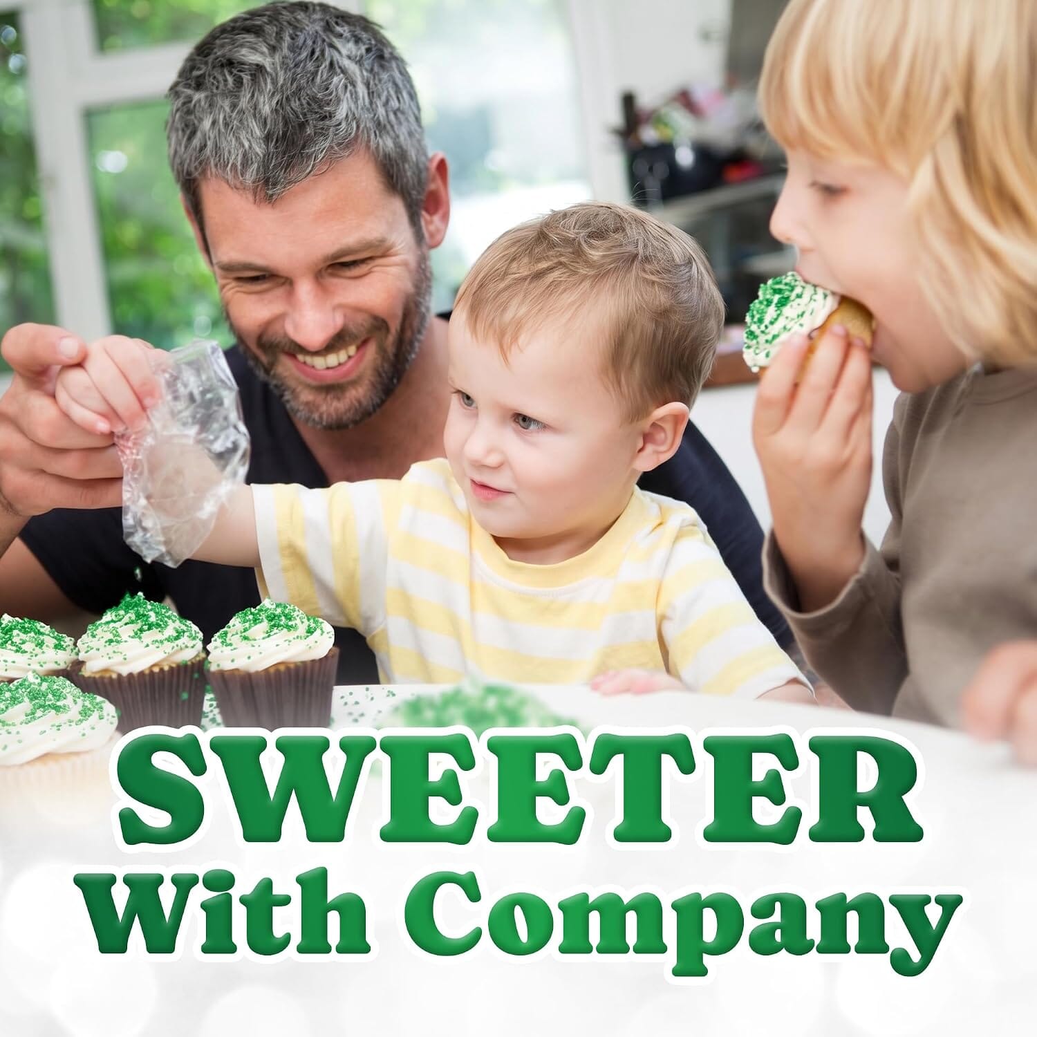 Snackathon Green Sanding Sugar, 7 oz, Extra Coarse for Baking & Decorating Green Shimmering Crystals, Heat Resistant Sugar Sprinkles, Bright Edible Finishing Sugar for Cupcakes, Cookies & Drinks Snackathon 