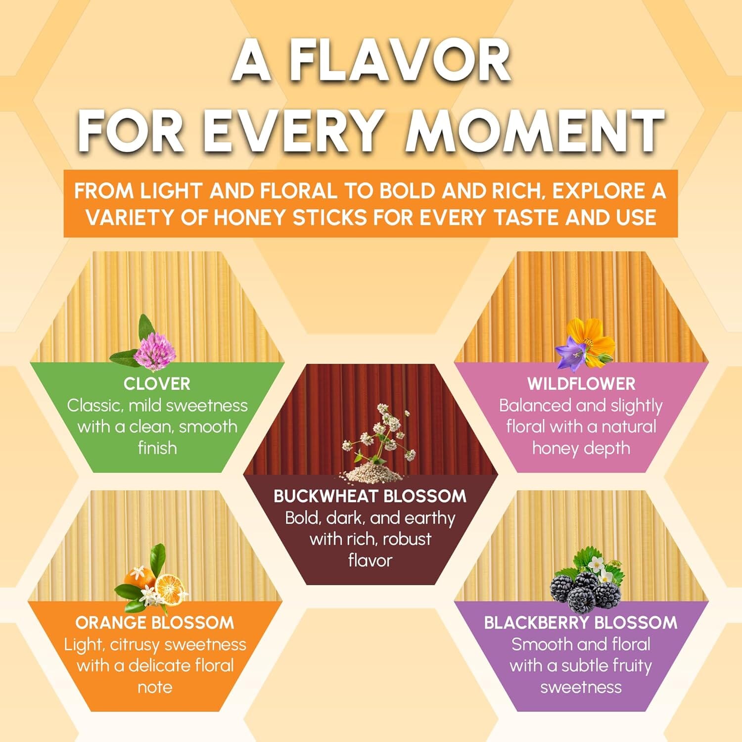 Snackathon Honey Sticks, Orange Blossom Pure Honey, Made in USA Snackathon 