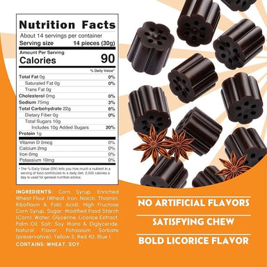 Snackathon Honeycomb Black Licorice Bites, 15 oz Resealable Bag, Old-Fashioned Chewy Black Licorice Nibs, Made in USA, No Artificial Flavors, Classic Treat for Snacking, Candy Jars & Sharing Snackathon 