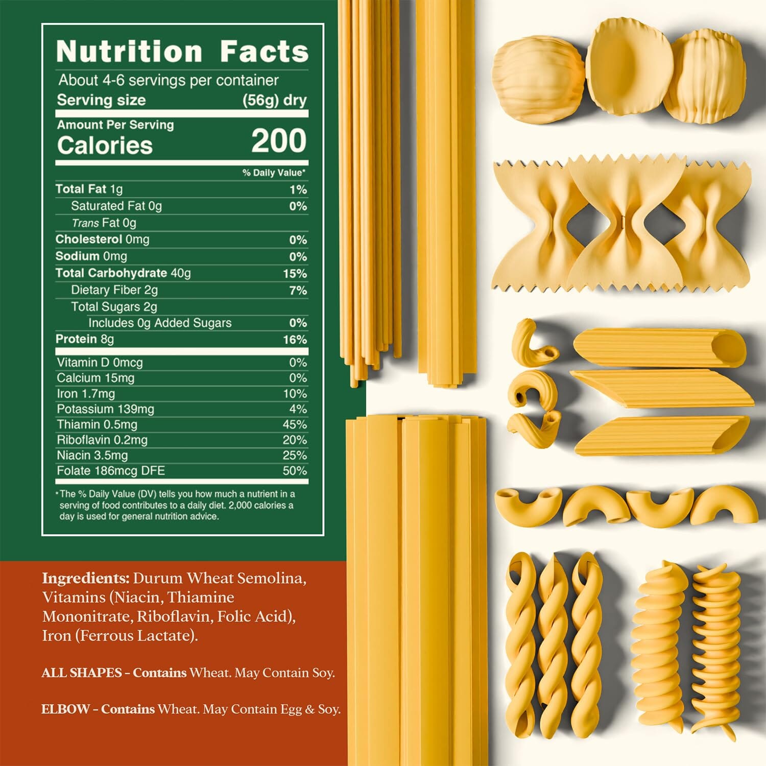 Snackathon Italian Pasta Assortment Box, Variety Shapes, Made in Italy, Gift-Ready for Home Chefs & Pasta Lovers Snackathon 