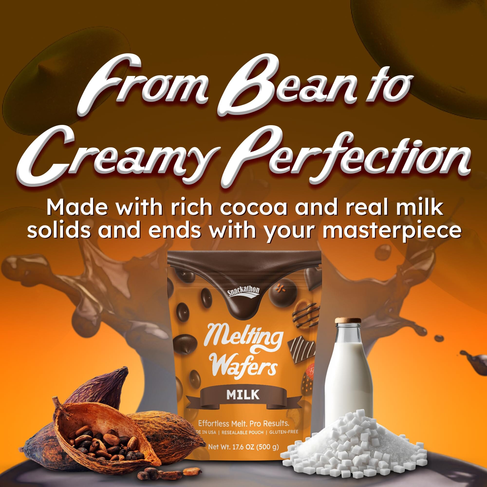 Snackathon Melting Wafers - Milk Compound Chocolate Coating, 17.6 OZ (Multiple Flavors) Snackathon 