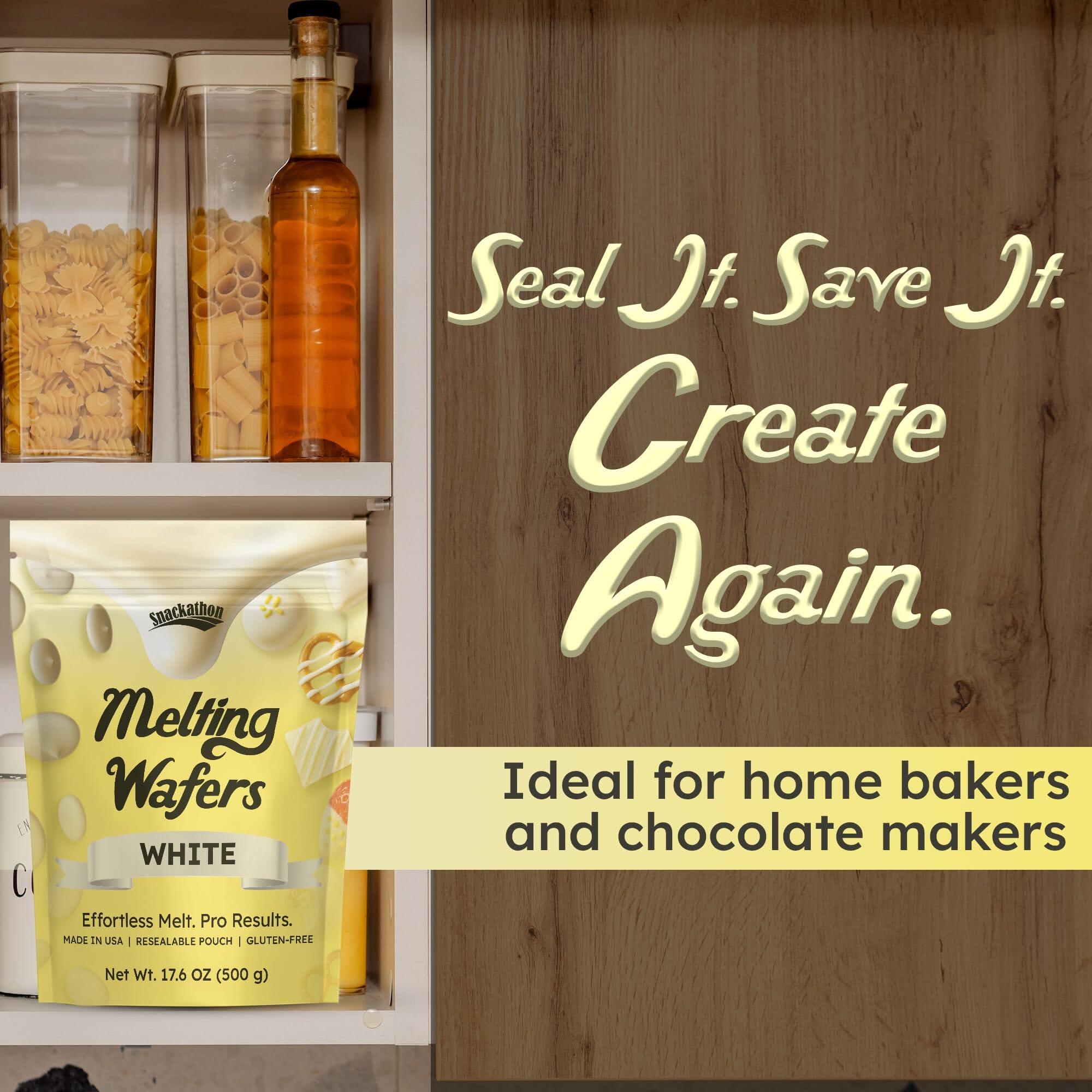 Snackathon Melting Wafers - Milk Compound Chocolate Coating, 17.6 OZ (Multiple Flavors) Snackathon 