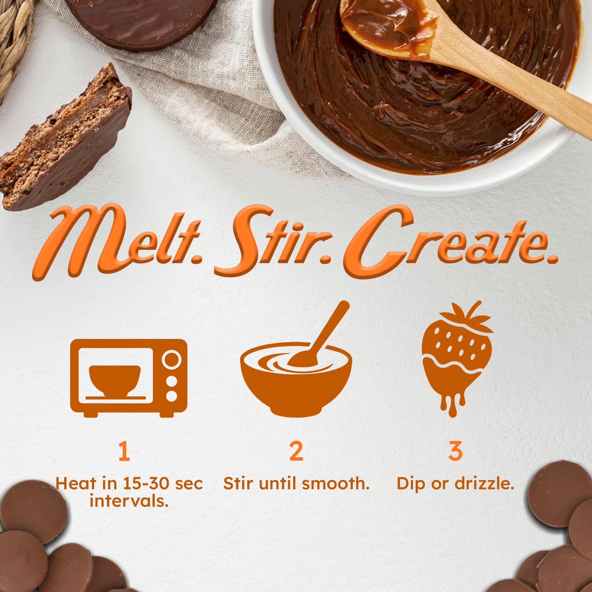 Snackathon Melting Wafers - Milk Compound Chocolate Coating, 17.6 OZ (Multiple Flavors) Snackathon 