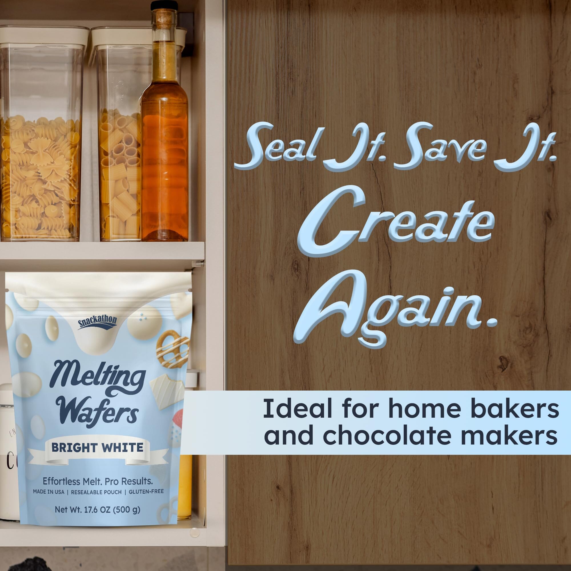 Snackathon Melting Wafers - Milk Compound Chocolate Coating, 17.6 OZ (Multiple Flavors) Snackathon 