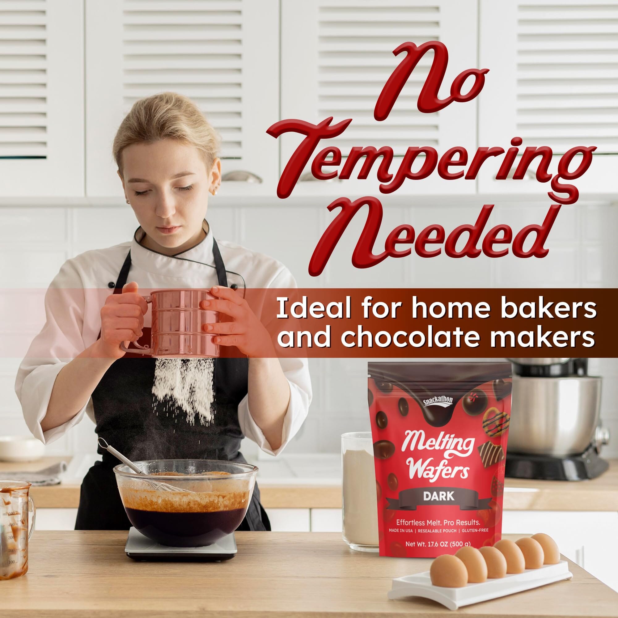 Snackathon Melting Wafers - Milk Compound Chocolate Coating, 17.6 OZ (Multiple Flavors) Snackathon 