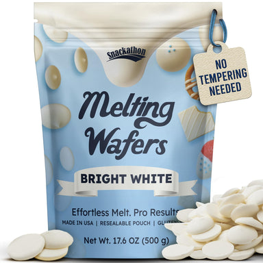 Snackathon Melting Wafers - Milk Compound Chocolate Coating, 17.6 OZ (Multiple Flavors) Snackathon Bright White 