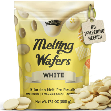 Snackathon Melting Wafers - Milk Compound Chocolate Coating, 17.6 OZ (Multiple Flavors) Snackathon White 