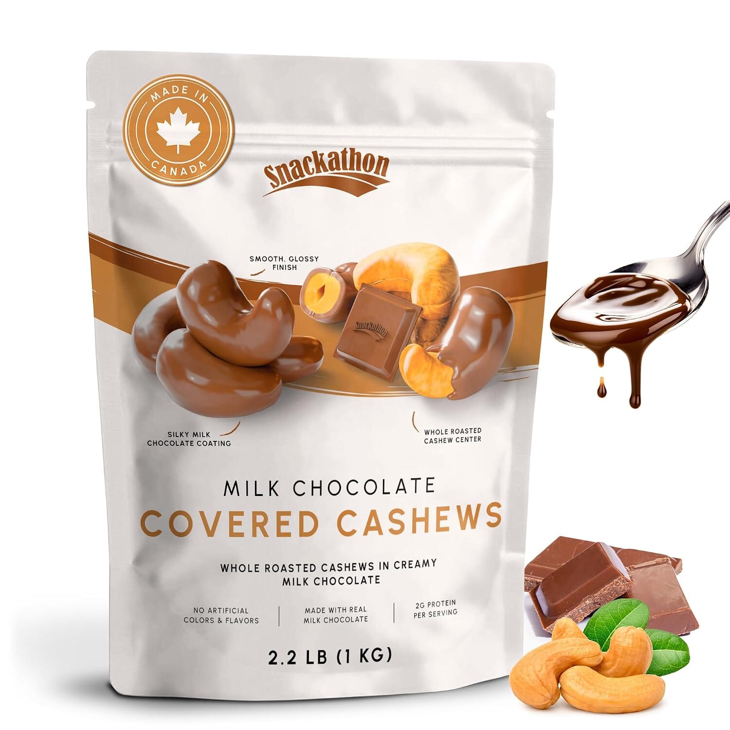 Snackathon Milk Chocolate Covered Cashews, Resealable Bag Snackathon Milk Chocolate 2.2 Pound 
