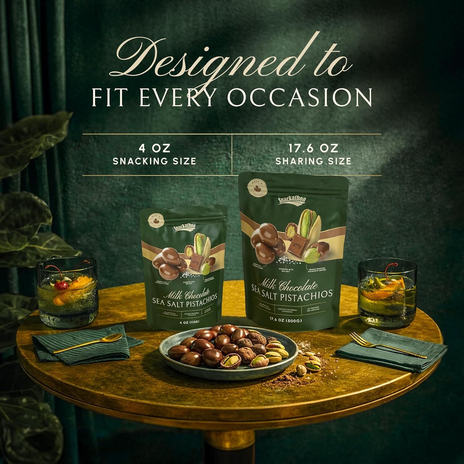 Snackathon Milk Chocolate Covered Pistachios with Sea Salt Snacks Snackathon Foods 