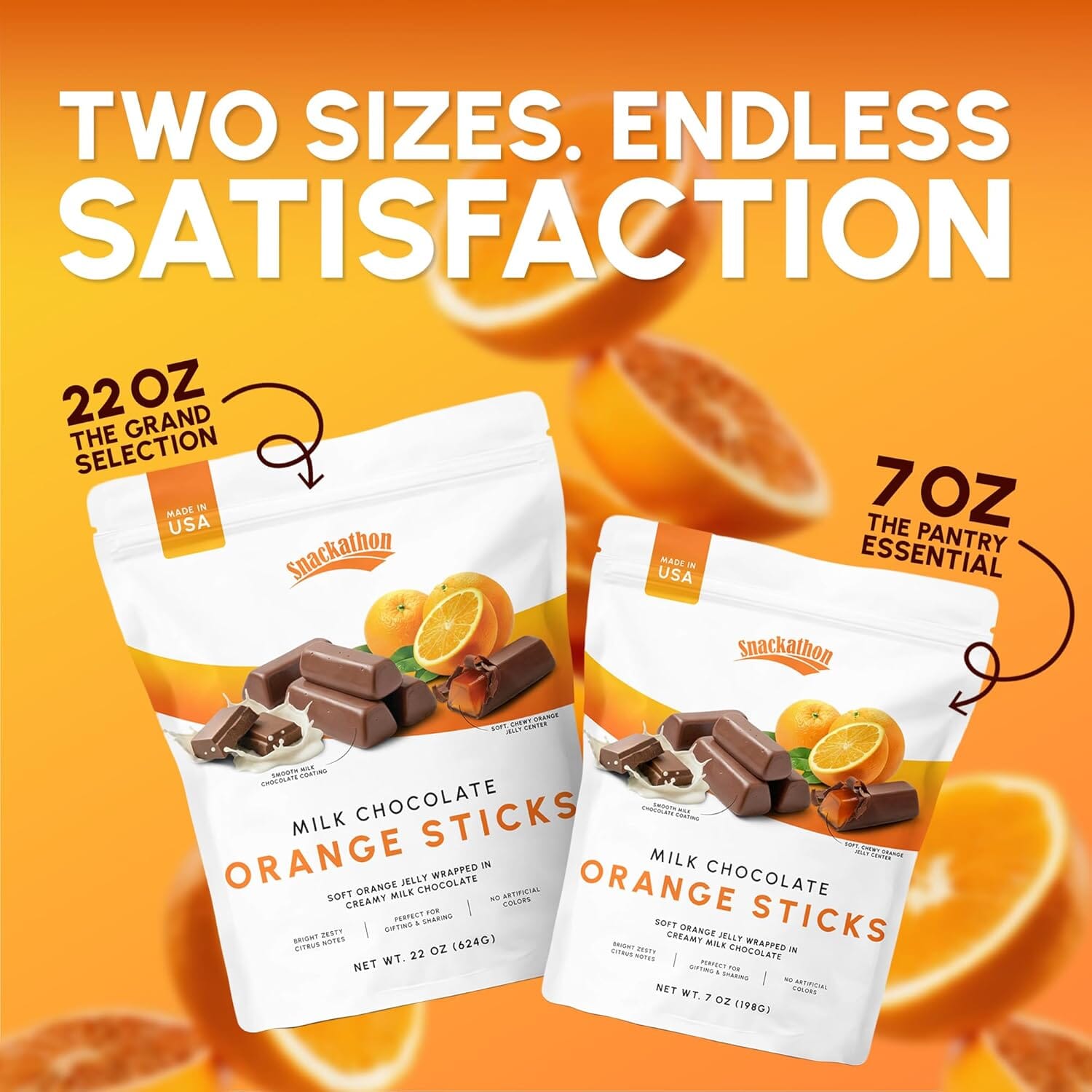 Snackathon Milk Chocolate Orange Sticks, Resealable Bag Snackathon 