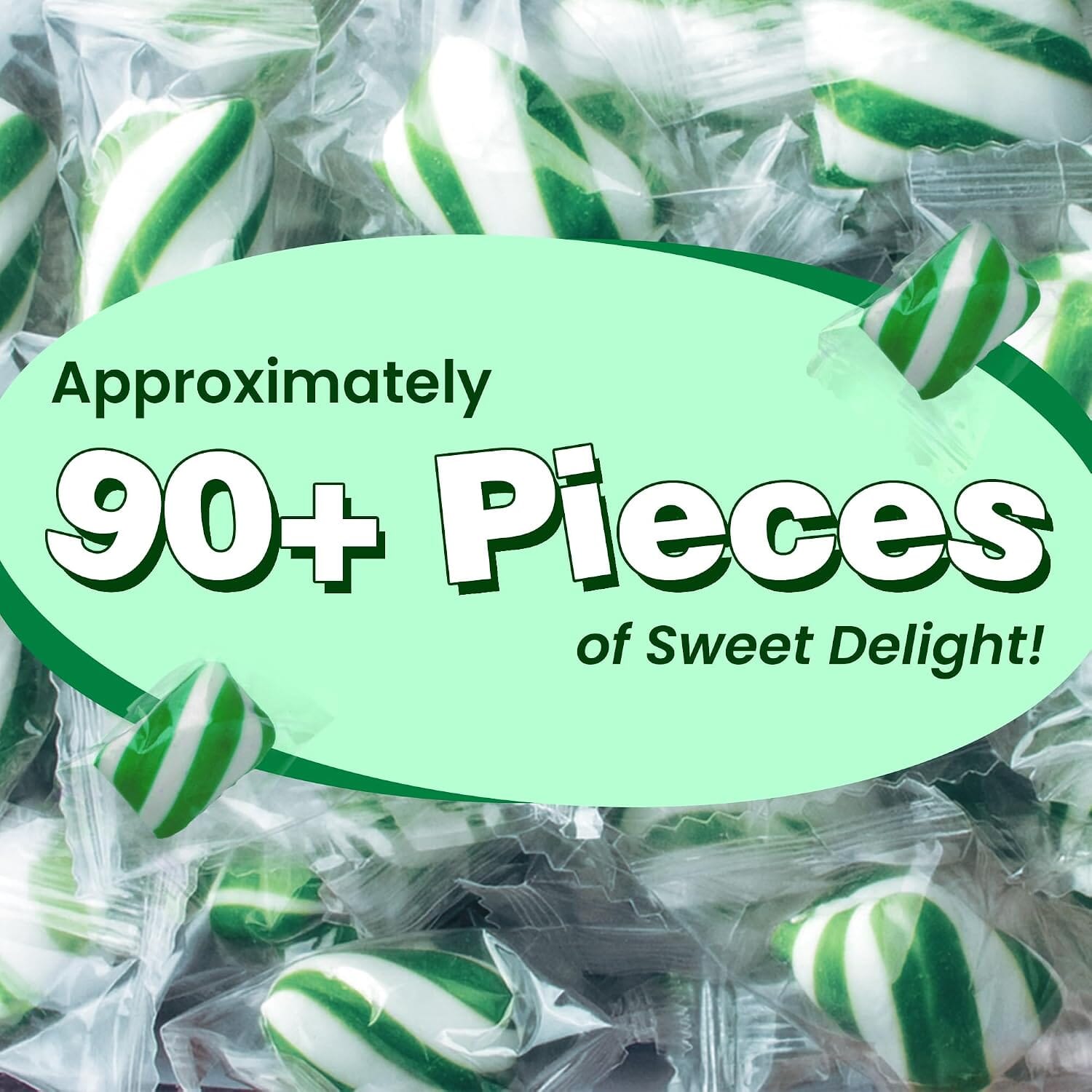 Snackathon Mint Twists Candy, Green & White, 1 Pound Snackathon 