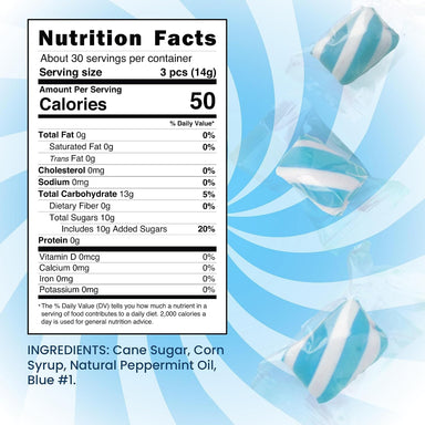 Snackathon Mint Twists Candy, Light Blue & White, 1 Pound Snackathon 