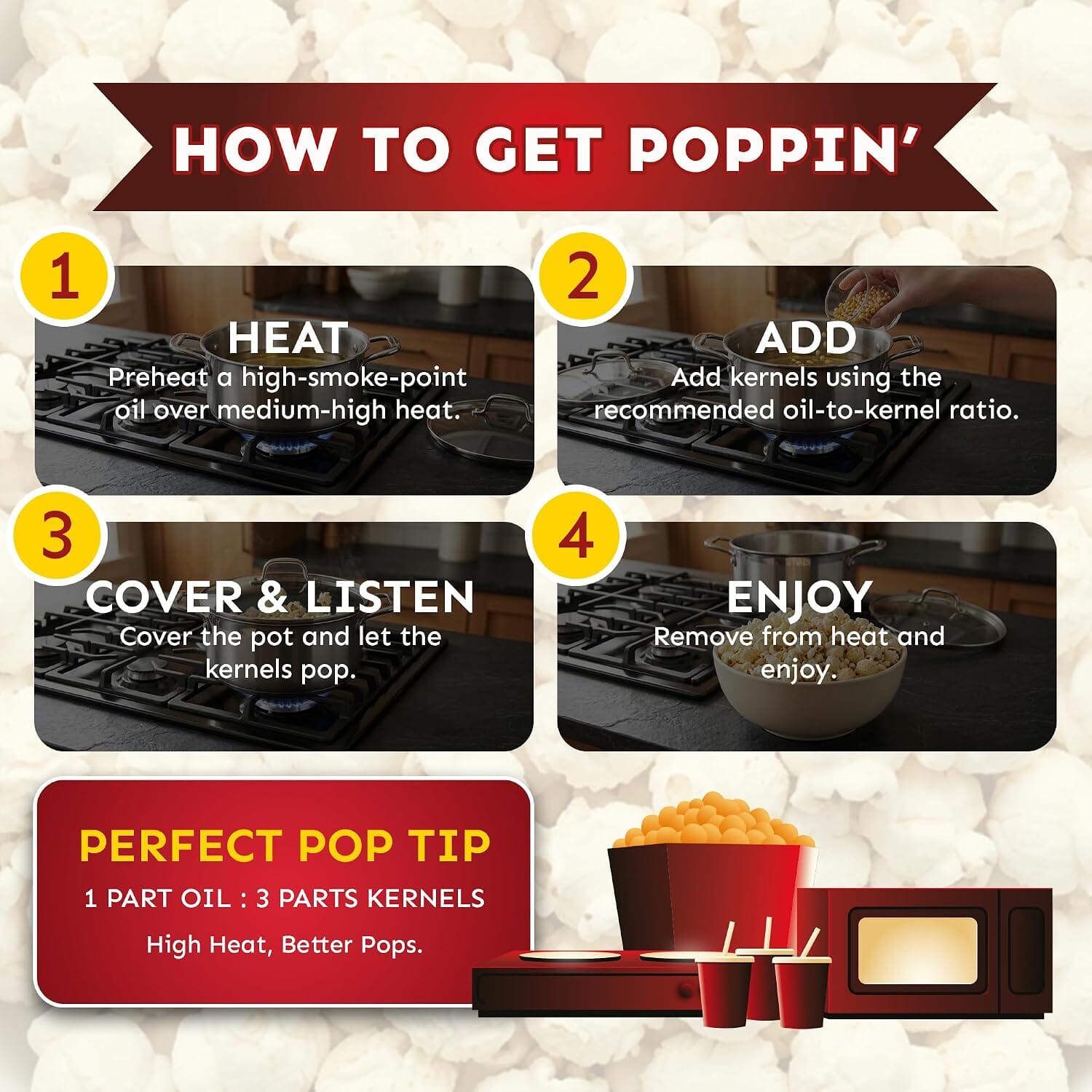 Snackathon Mushroom Popcorn Kernels, for Caramel & Kettle Corn Snackathon 