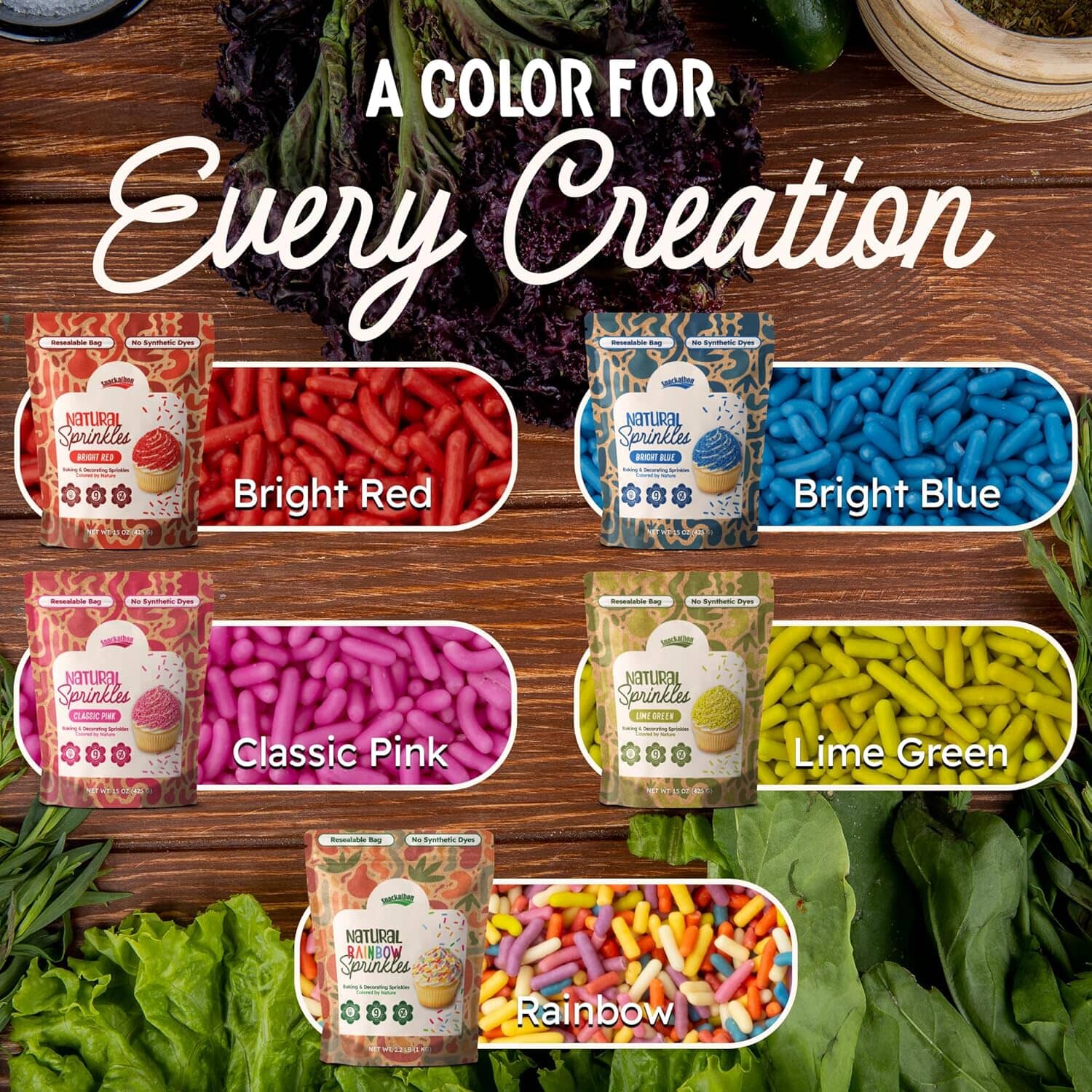 Snackathon Natural Dye-Free Pink Sprinkles for Baking & Decorating (Jimmies) Snackathon 