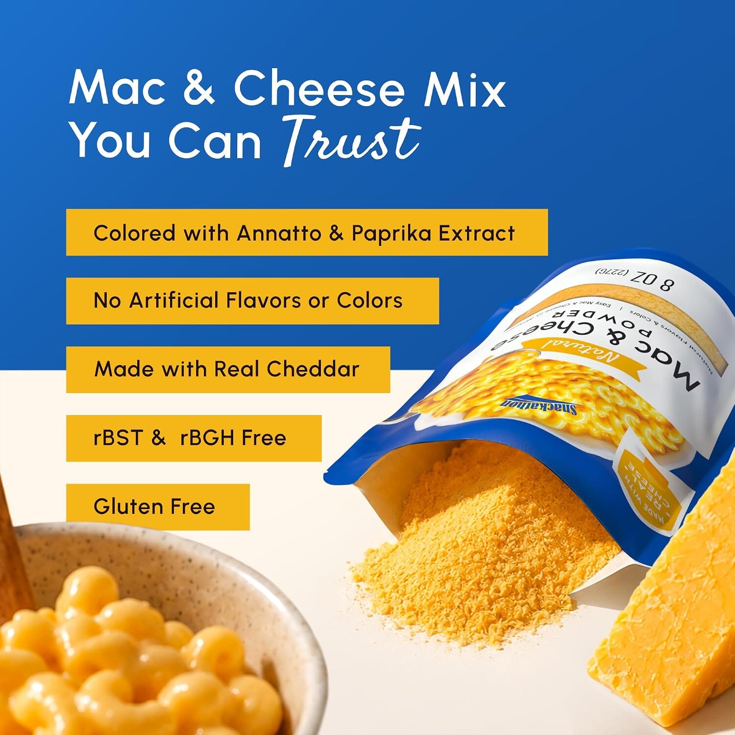 Snackathon Natural Mac & Cheese Powder, Made with Real Cheddar Cheese Snackathon 