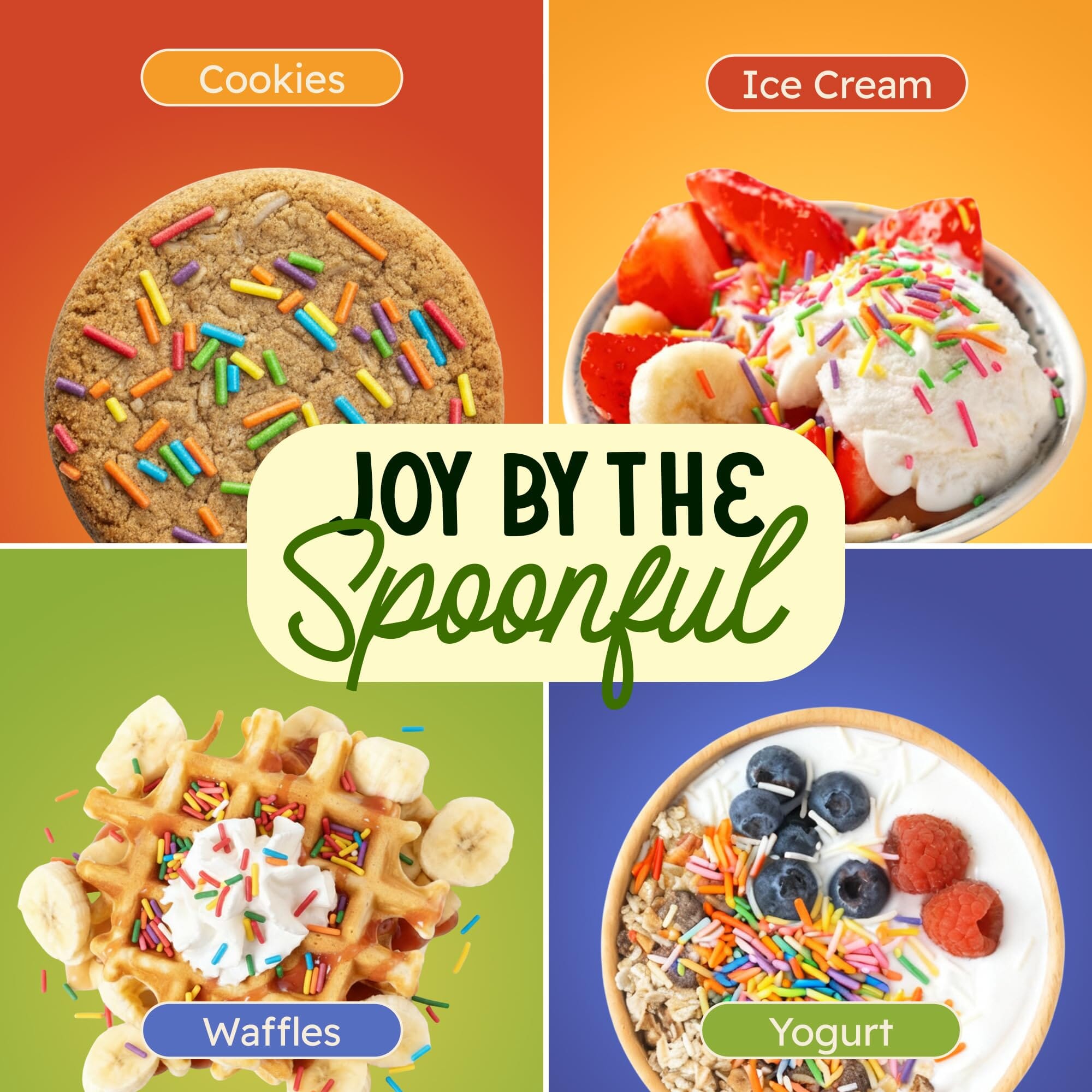 Snackathon Natural Sprinkles – Dye-Free Rainbow Jimmies, Various Sizes Snackathon 