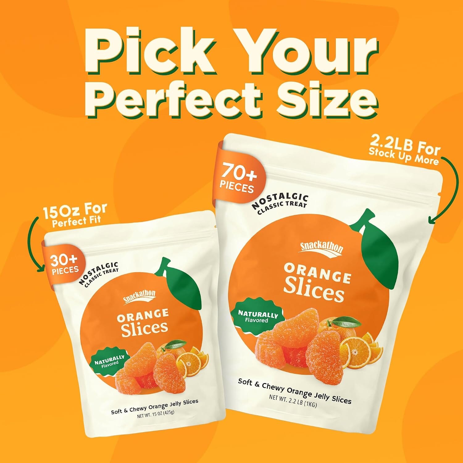 Snackathon Orange Slices Candy, Soft & Chewy Slices Snackathon 