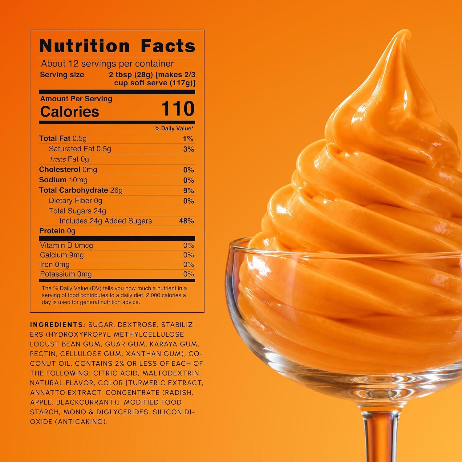 Snackathon Orange Soft Serve Mix, Dairy Free Powder Snackathon 