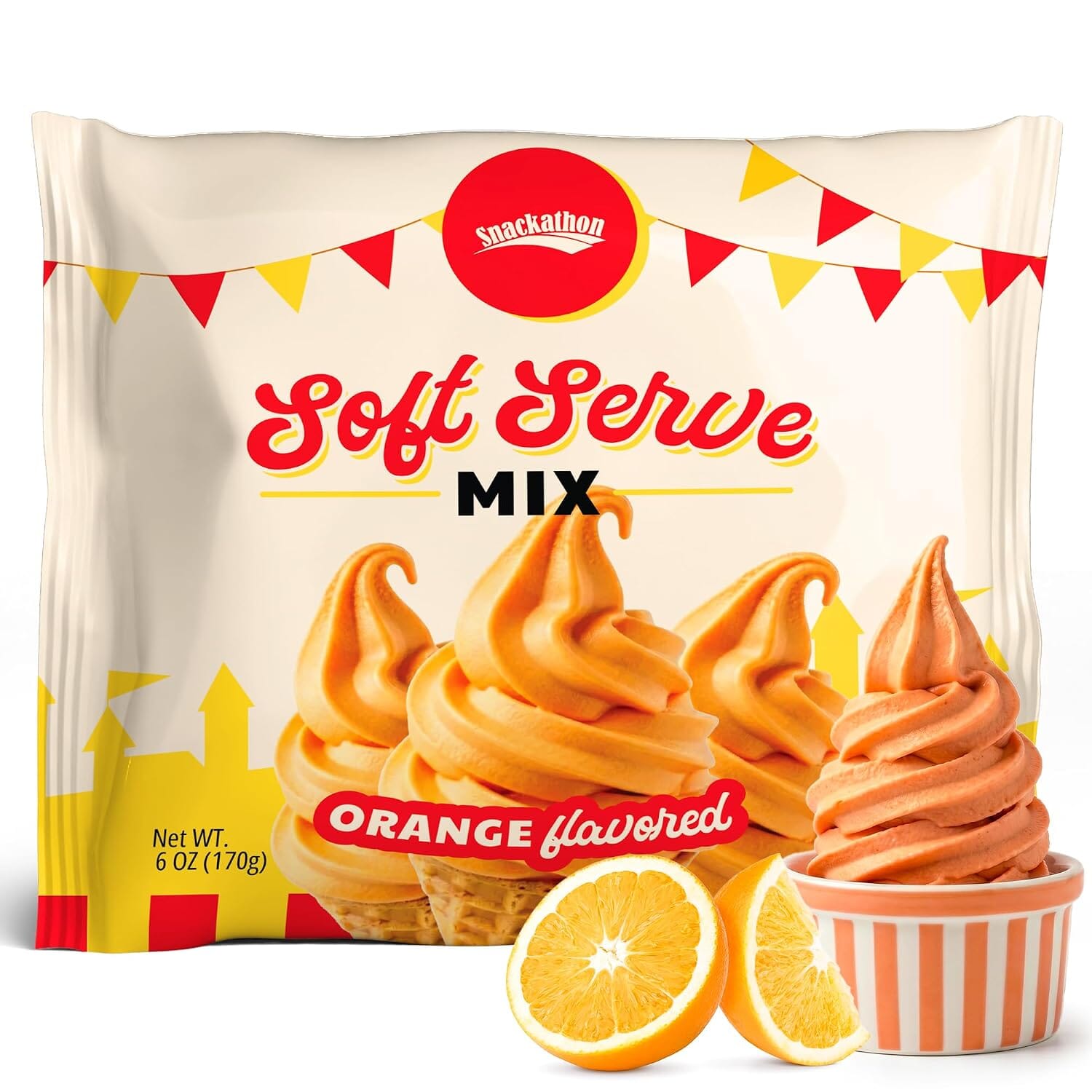 Snackathon Orange Soft Serve Mix, Dairy Free Powder Snackathon Orange 1 Quart 