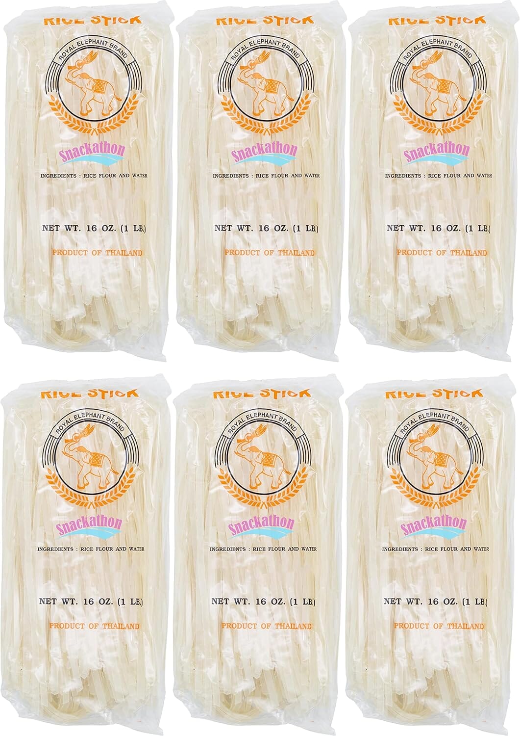 Snackathon Pad Thai Rice Stick Noodles, 16 Ounce Each Snackathon 