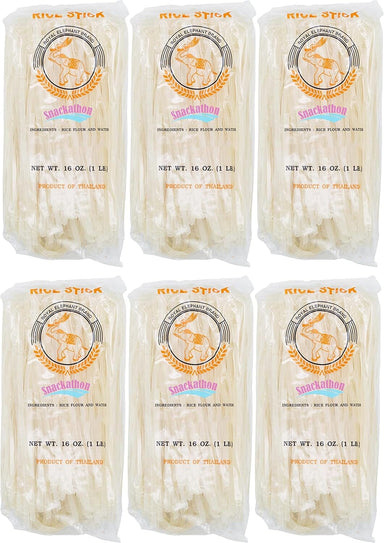 Snackathon Pad Thai Rice Stick Noodles, 16 Ounce Each Snackathon L-5mm | Pack of 6 