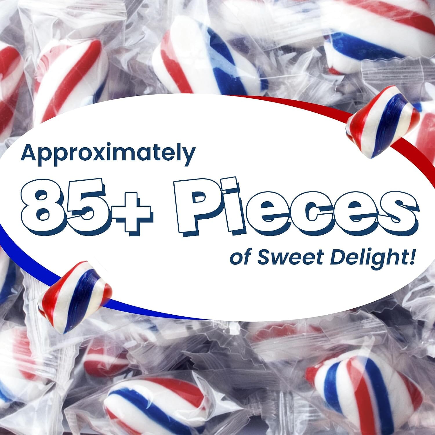 Snackathon Patriotic Red, White & Blue Peppermint Twists Hard Candy, 1 Pound Snackathon 
