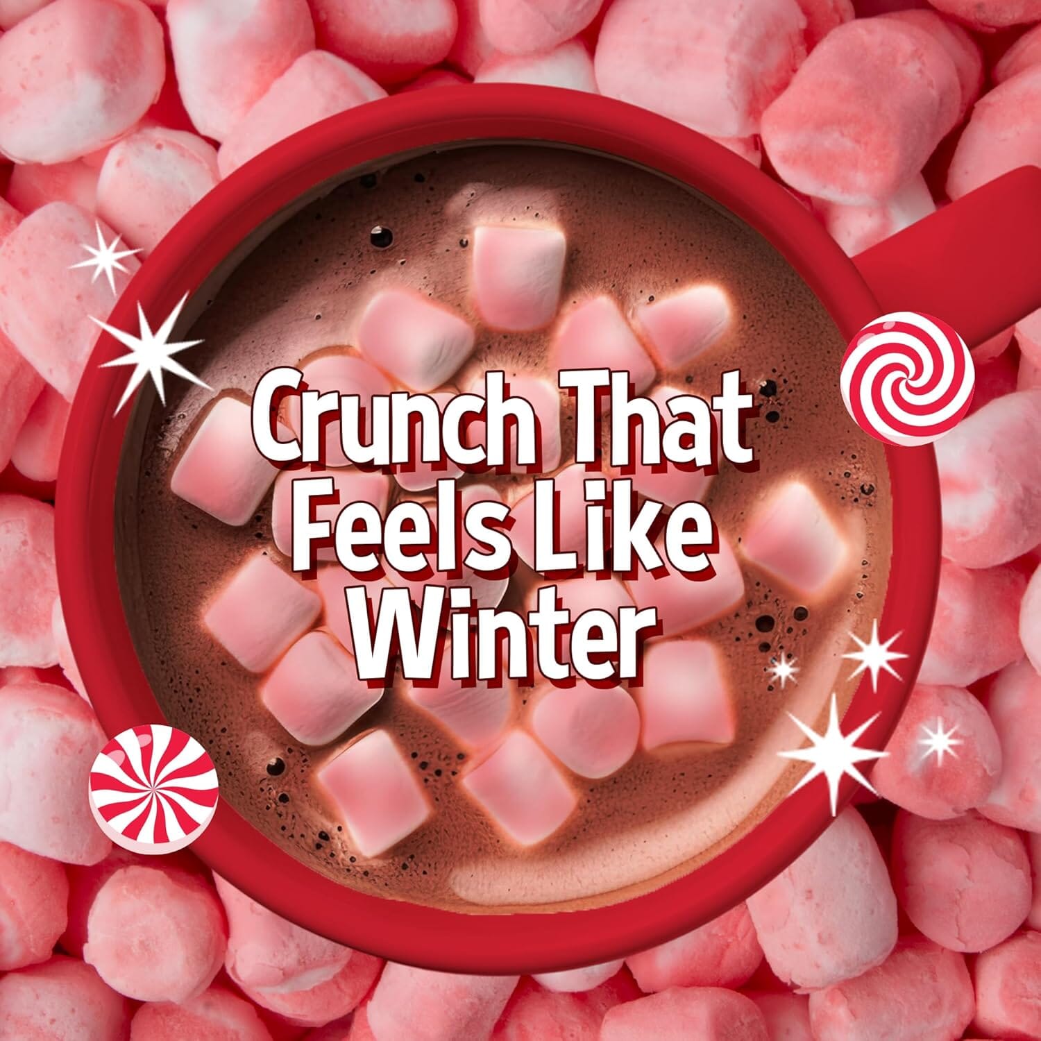 Snackathon Peppermint Mini Dehydrated Marshmallows – 8 oz Resealable Bag (Crunchy Topping for Hot Chocolate, Baking & Desserts) Snackathon 
