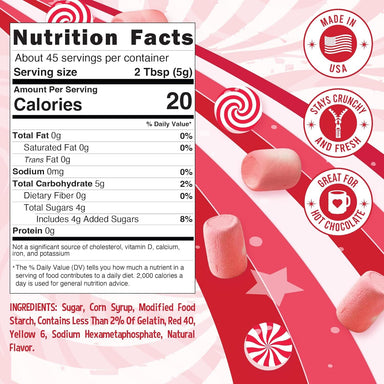 Snackathon Peppermint Mini Dehydrated Marshmallows – 8 oz Resealable Bag (Crunchy Topping for Hot Chocolate, Baking & Desserts) Snackathon 