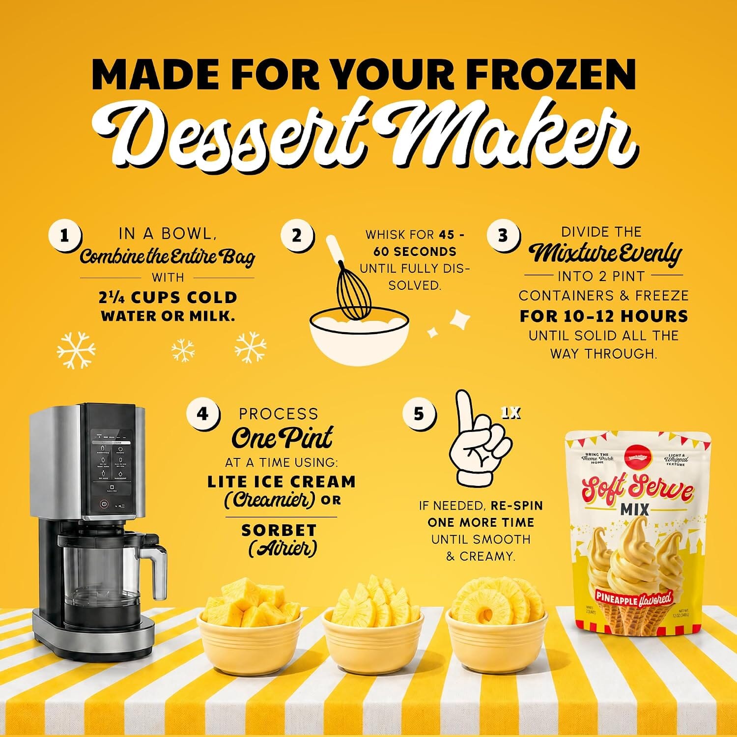 Snackathon Pineapple Soft Serve Mix, Dairy Free Powder Snackathon 