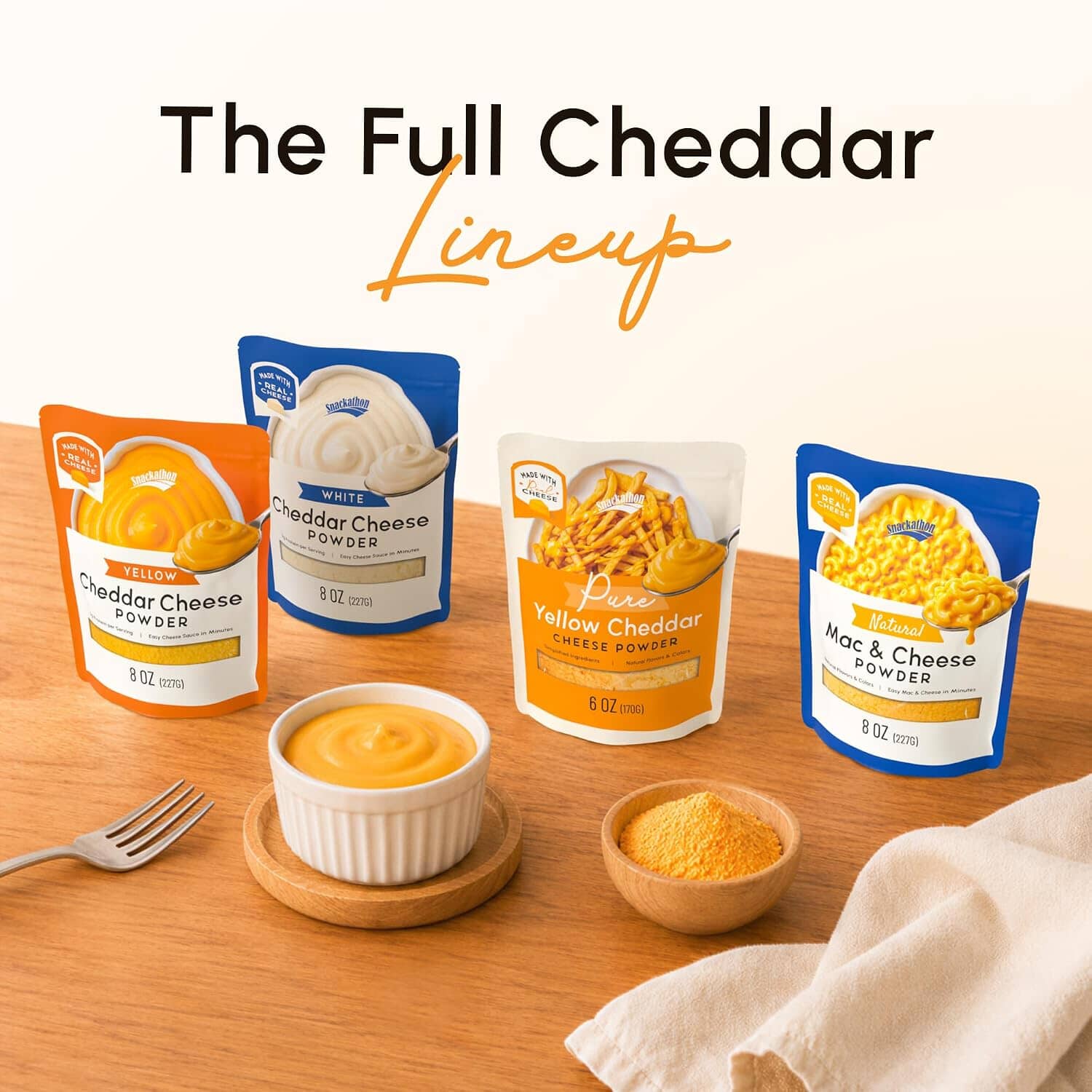Snackathon Pure Cheddar Cheese Powder, Made with Real Cheddar Cheese Snackathon 