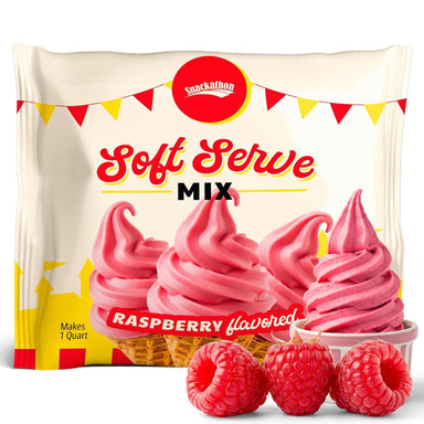 Snackathon Raspberry Soft Serve Mix, Dairy Free Powder, Fruity Soft Serve Ice Cream Mix for Ice Cream Maker, Soft Serve Machine, Whip-Style Frozen Treats, Gluten-Free, Made in USA Snackathon Raspberry 1 Quart 