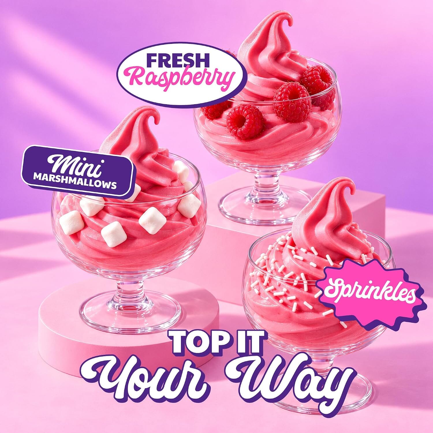 Snackathon Raspberry Soft Serve Mix, Dairy Free Powder, Fruity Soft Serve Ice Cream Mix for Ice Cream Maker, Soft Serve Machine, Whip-Style Frozen Treats, Gluten-Free, Made in USA Snackathon 
