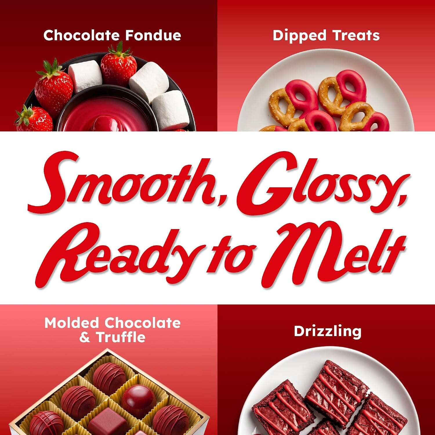 Snackathon Red Melting Wafers, Red Compound Chocolate Candy Melts for Desserts Snackathon 