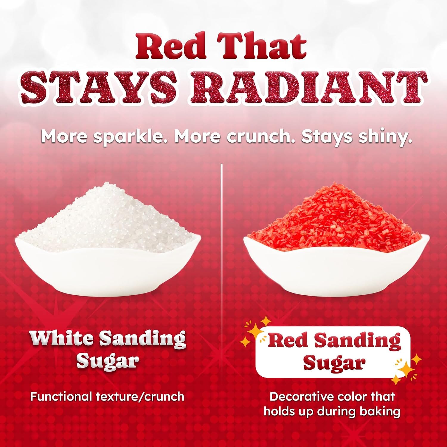 Snackathon Red Sanding Sugar, 7 oz, Extra Coarse for Baking & Decorating Red Shimmering Crystals Snackathon 