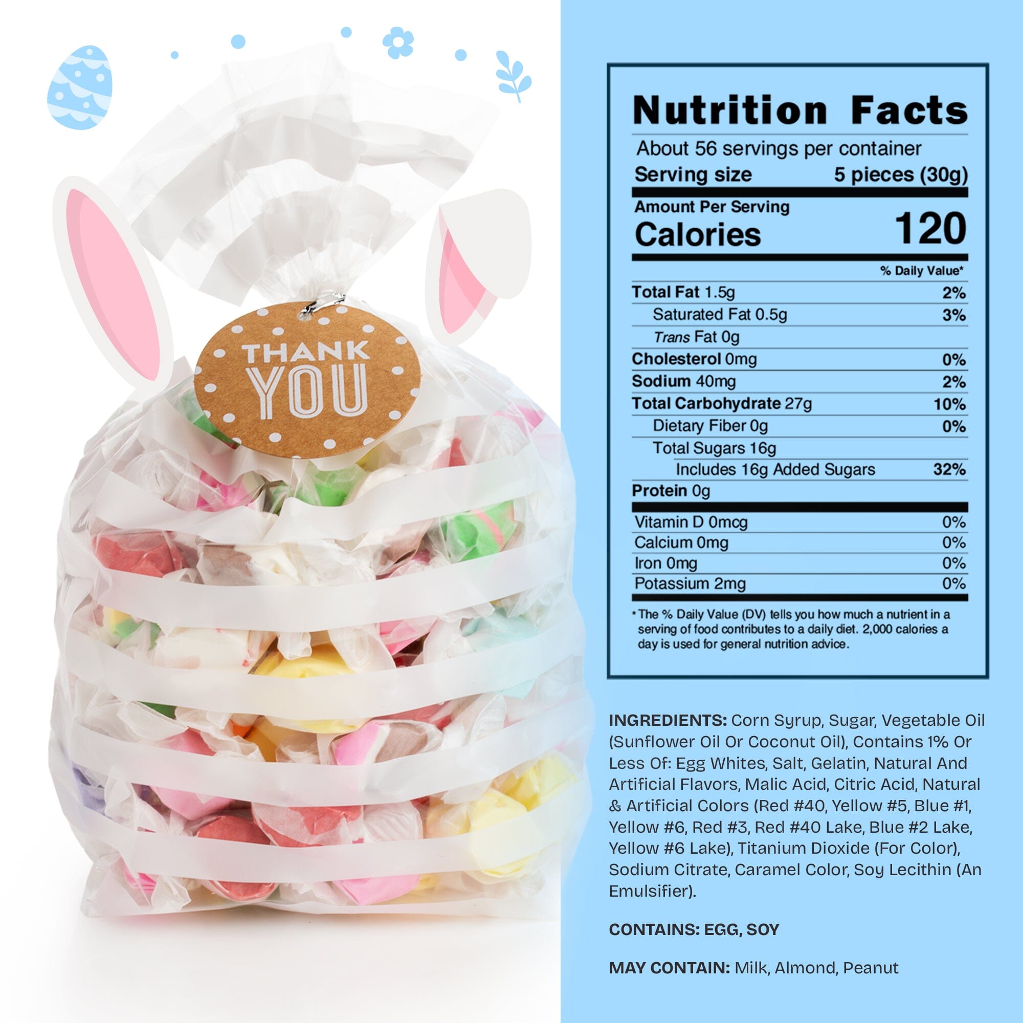 Snackathon Salt Water Taffy, Assorted Spring Mix, Soft & Chewy Gourmet Candy Bulk Snackathon 